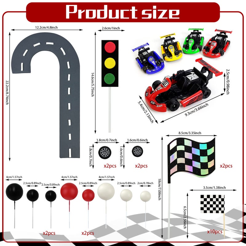 KEEPARTY Racing Car Cake Decoration Car Cake Topper Racing Party Favors for Kids Birthday Supplies Baby Shower - Image 2